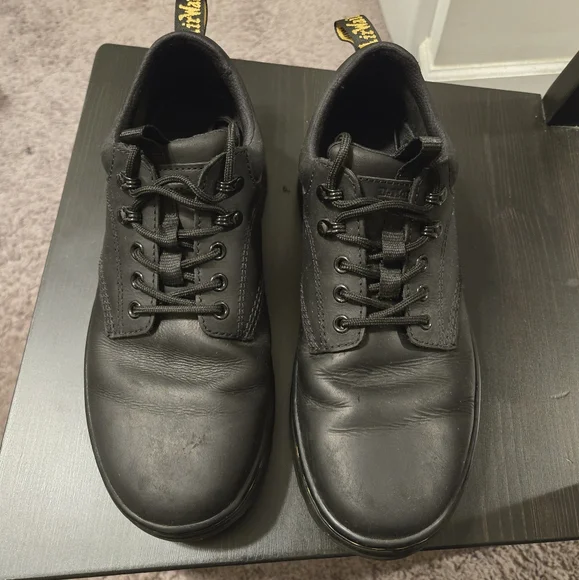 Dr. Martens Reeder Black Leather Utility Shoes - Picture 5 of 6